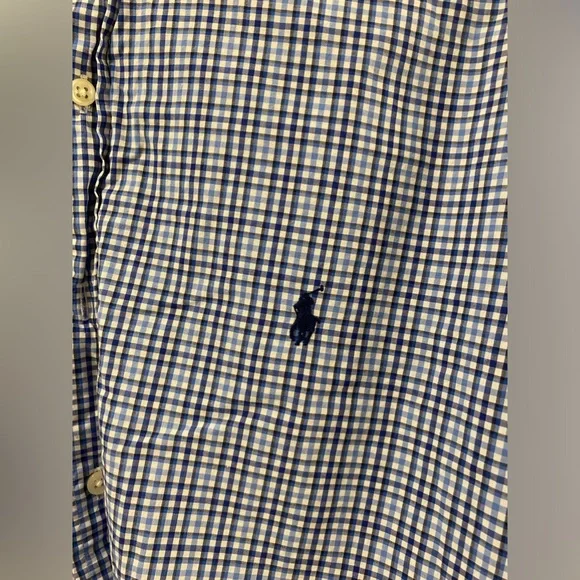Men’s - Ralph Lauren Polo Blue Gingham Button Down Shirt - Size XLarge - Picture 4 of 4